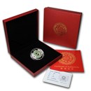 2012 Laos 2 oz Silver & Jade Year of the Dragon Proof