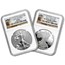 2012-S 2-Coin Proof Silver Eagle Set PF-70 NGC (ER,Trolley Label)