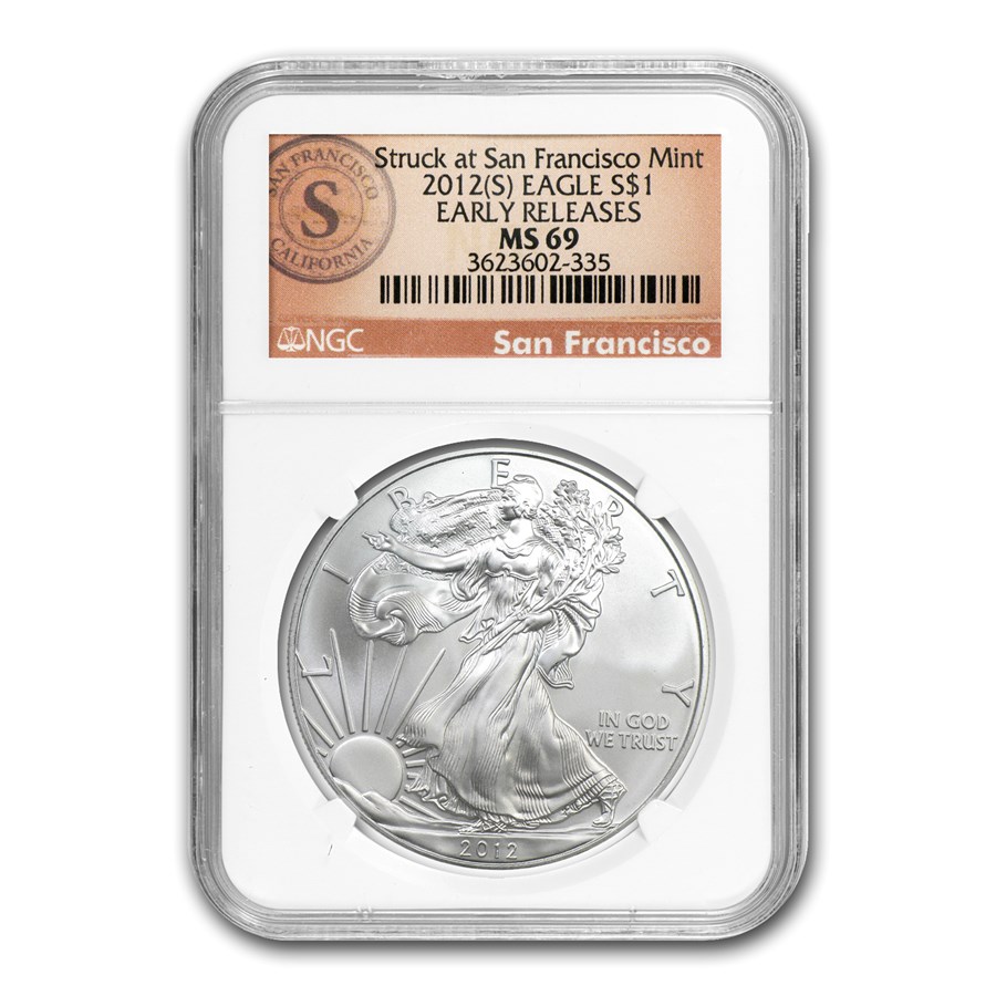 2012 (S) American Silver Eagle MS-69 NGC (Early Releases)