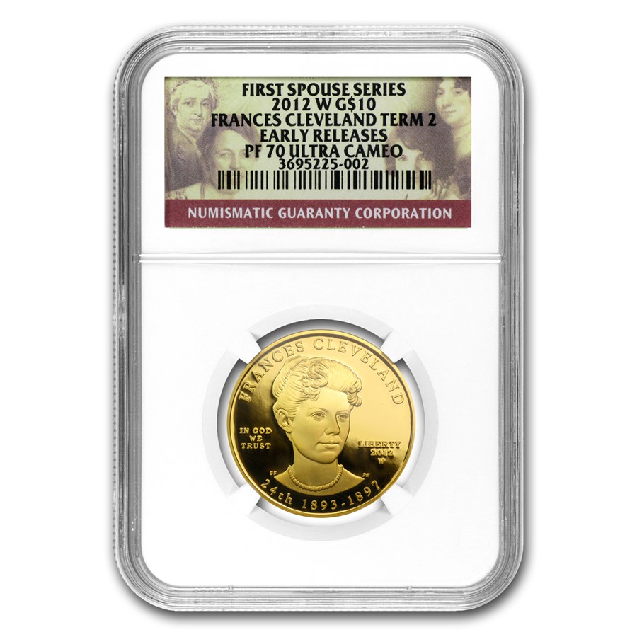 2012-W 1/2 oz Prf Gold Frances Cleveland 2nd Term PF-70 NGC (ER)