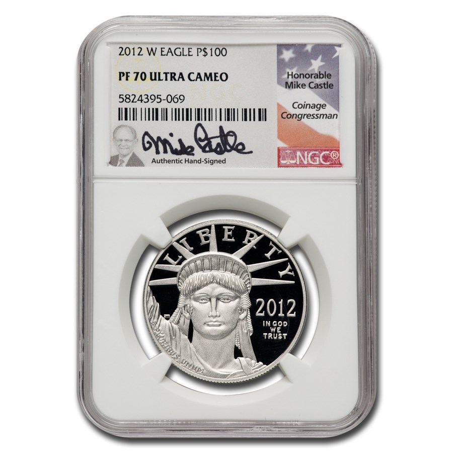 2012-W 1 oz Proof American Platinum Eagle PF-70 NGC (Castle)