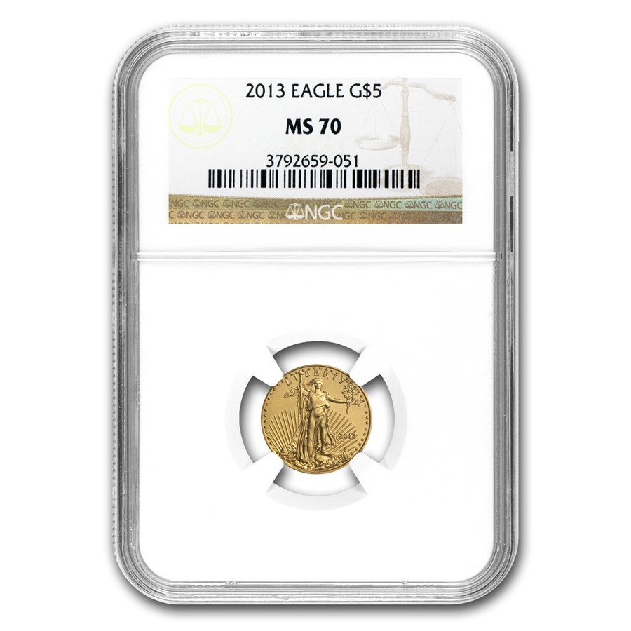 2013 1/10 oz American Gold Eagle MS-70 NGC