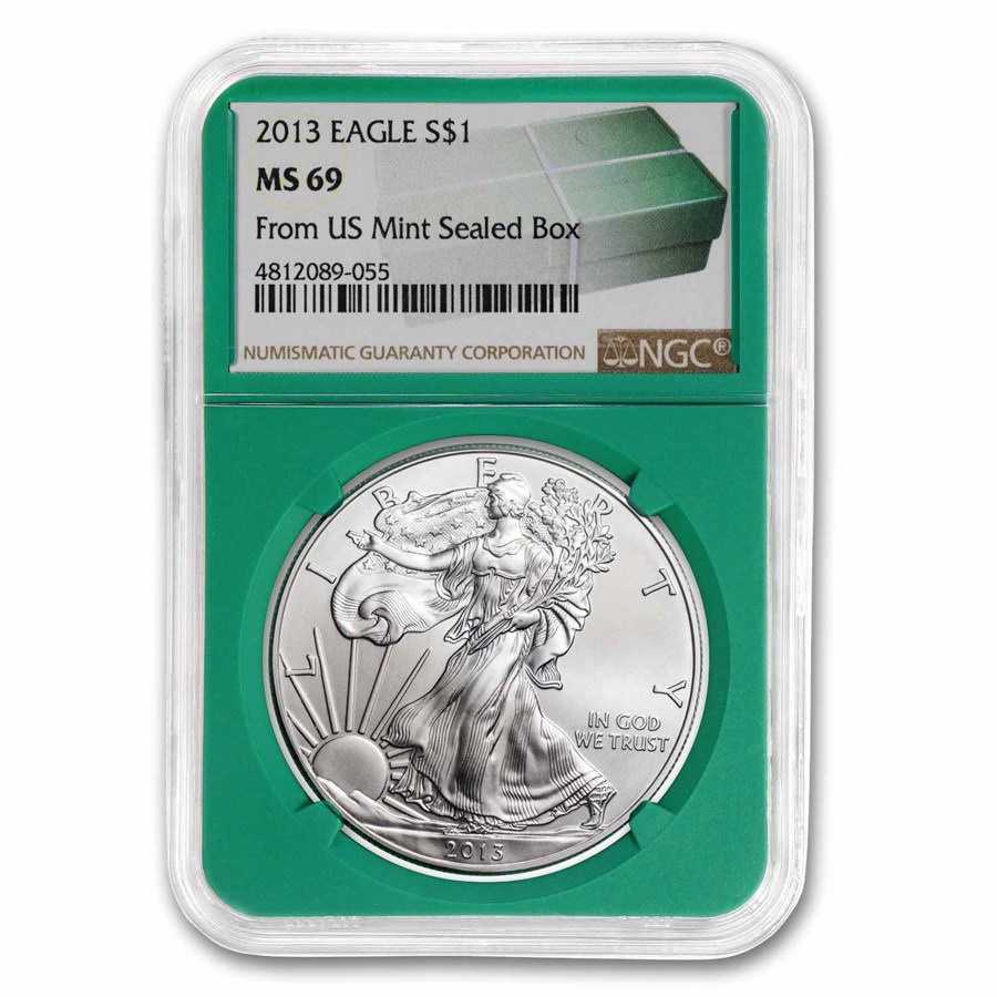 2013 American Silver Eagle MS-69 NGC (Green Holder)