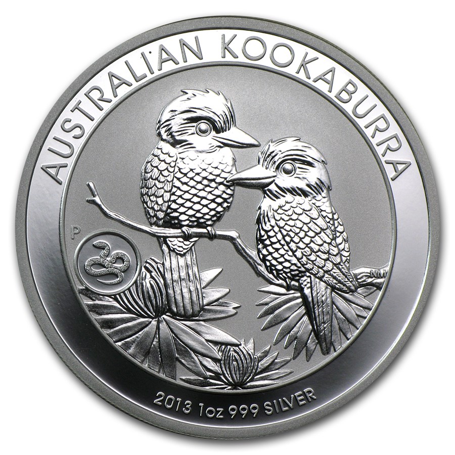 2013 Australia 1 oz Silver Kookaburra BU (Snake Privy)