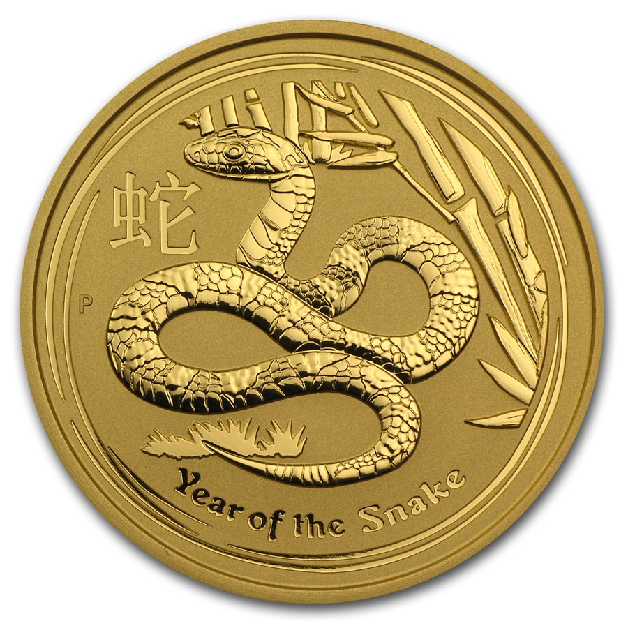 2013 Australia 2 oz Gold Lunar Snake BU (Series II)