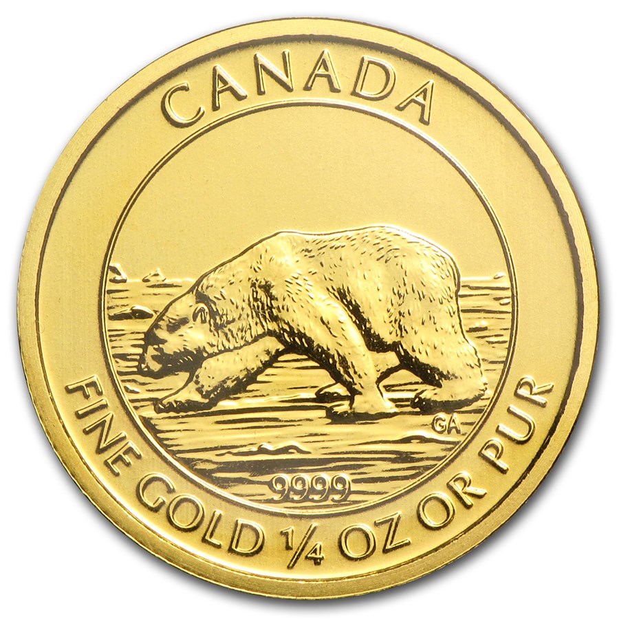 2013 Canada 1/4 oz Gold $10 Polar Bear BU