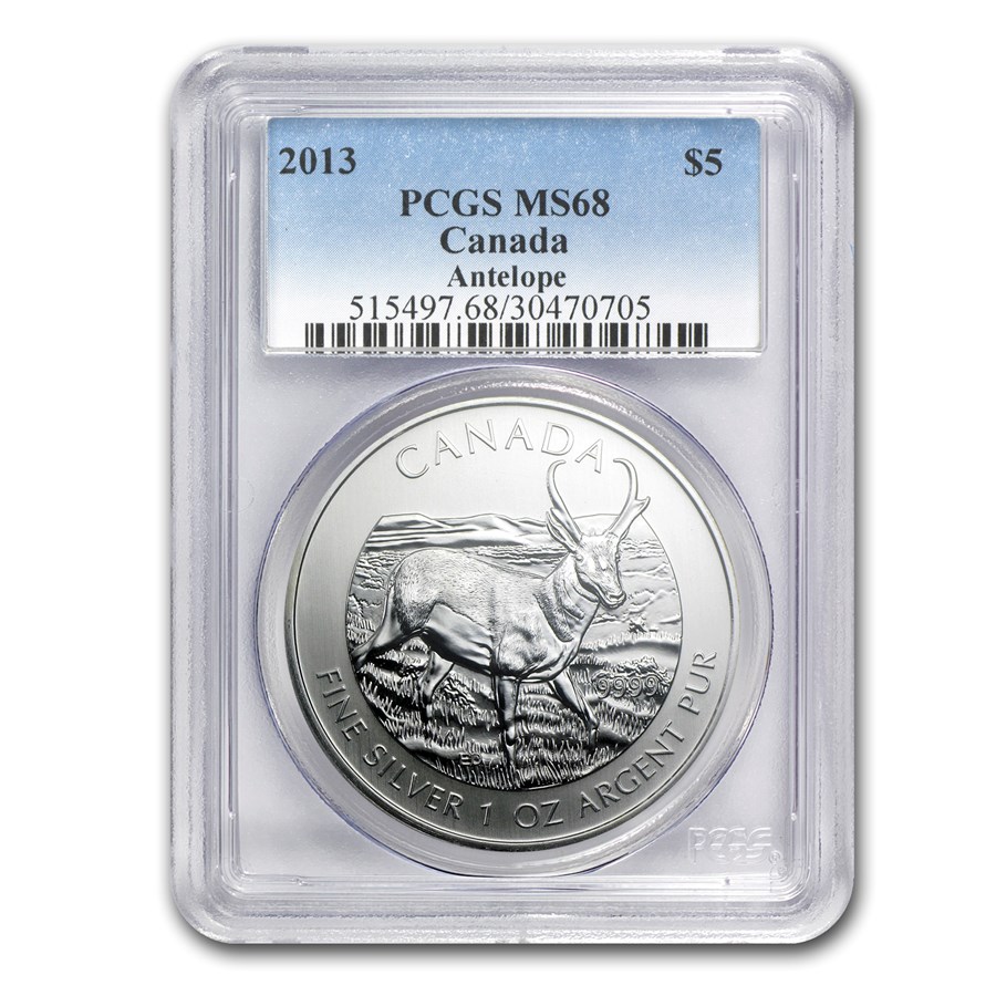 Buy 2013 Canada 1 oz Silver Wildlife Series Antelope MS-68 PCGS | APMEX