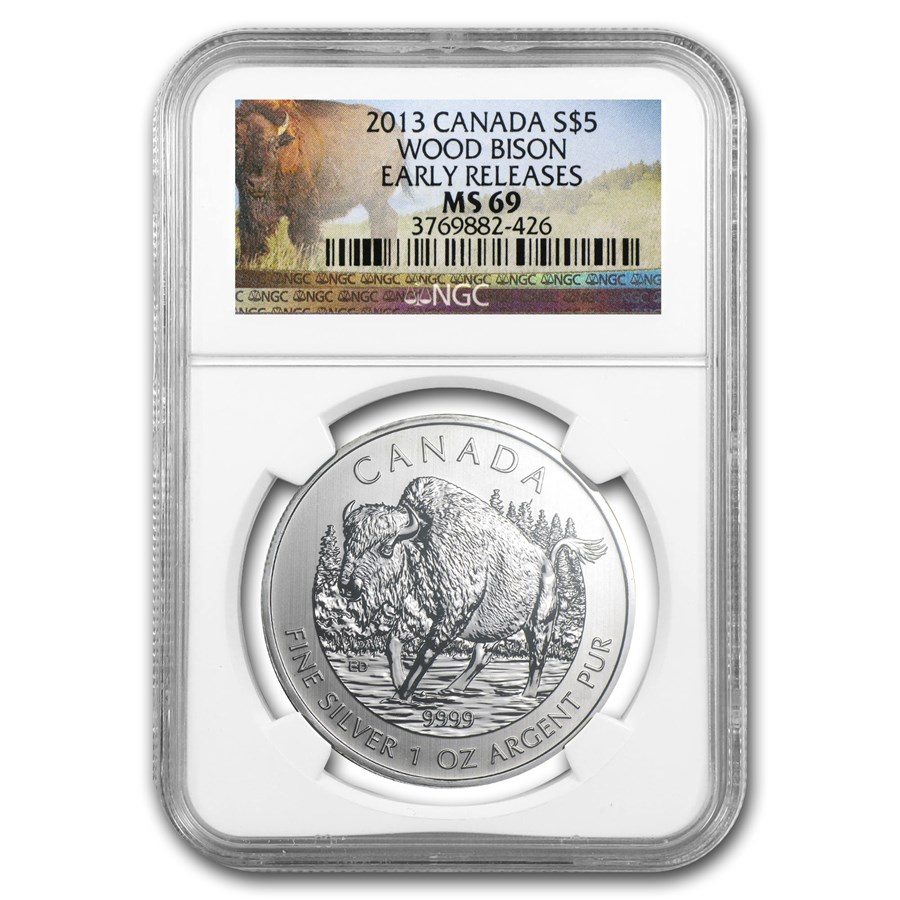 Buy 2013 Canada 1 oz Silver Wildlife Series Wood Bison MS-69 NGC (ER ...