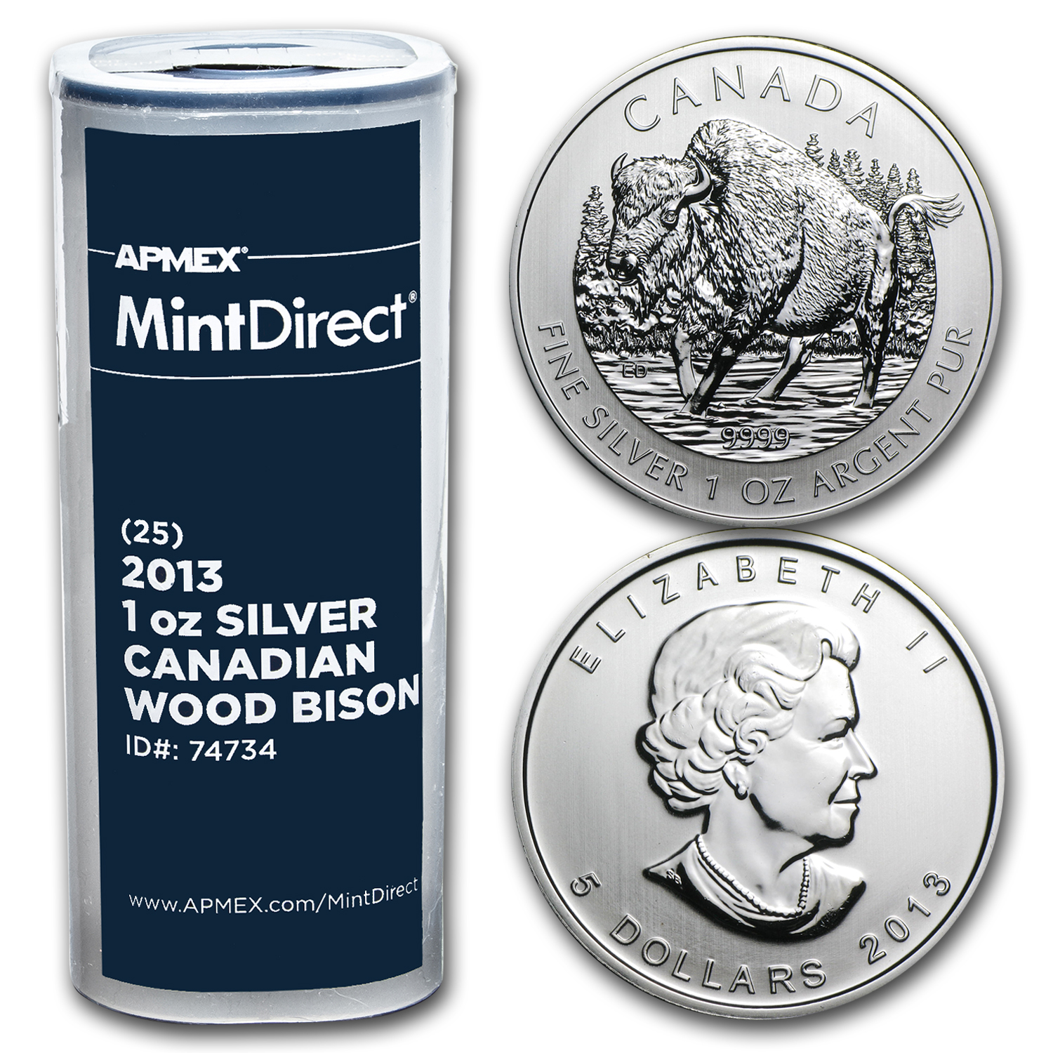 Buy 2013 Canada 1 oz Silver Wood Bison (25-Coin MintDirect® Tube