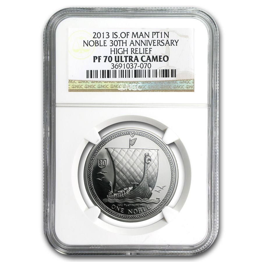 Buy 2013 Isle of Man 1 oz Platinum Noble PF-70 NGC (High Relief) | APMEX