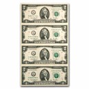 2013 (K-Dallas) $2 FRN CU (Fr#1940-K) 4 Note Uncut sheet