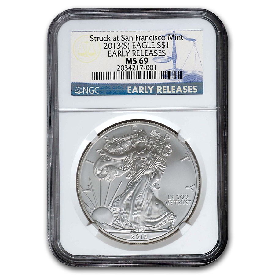 2013 (S) American Silver Eagle MS-69 NGC (Early Releases)