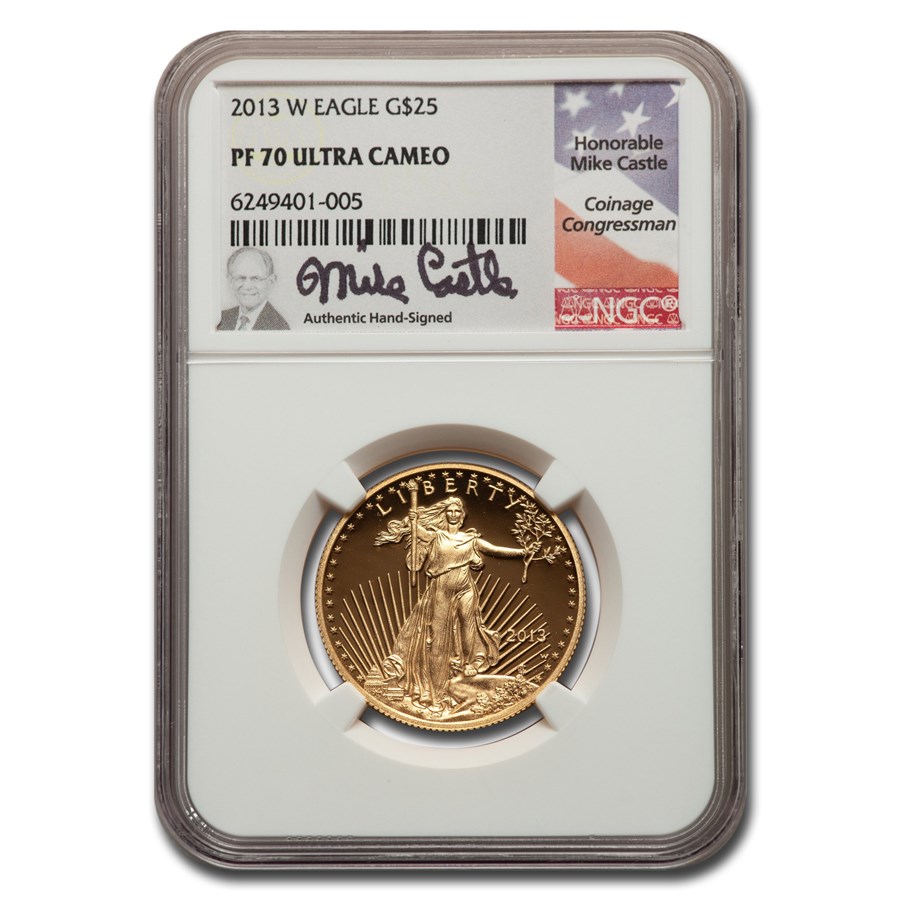 2013-W 1/2 oz Proof American Gold Eagle PF-70 NGC (Castle)