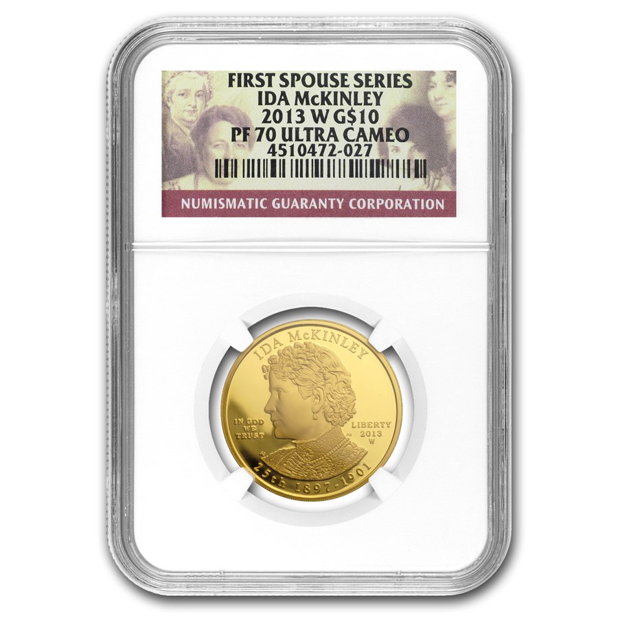 2013-W 1/2 oz Proof Gold Ida McKinley PF-70 NGC