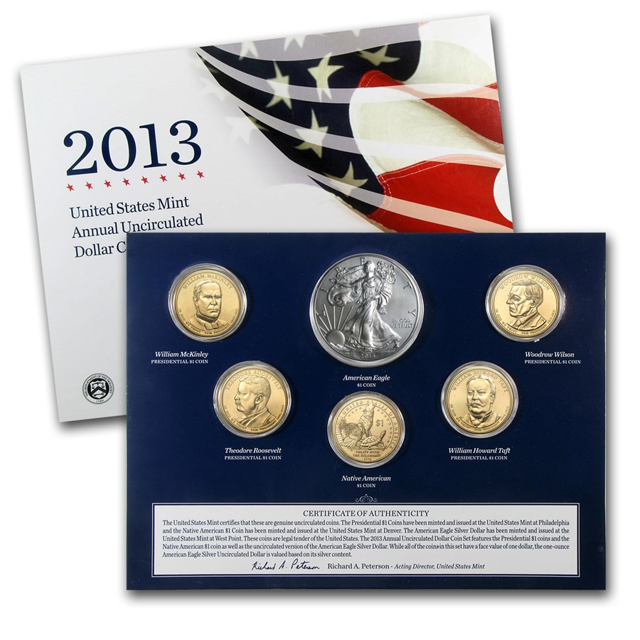 2013-W 6-Coin U.S. Mint Annual Uncirculated Dollar Set