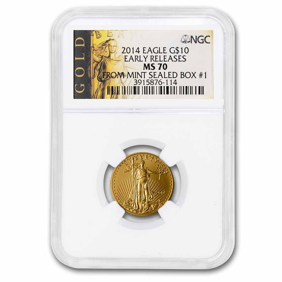 2014 1/4 oz Gold Eagle MS-70 NGC (Early Releases, Box #1)