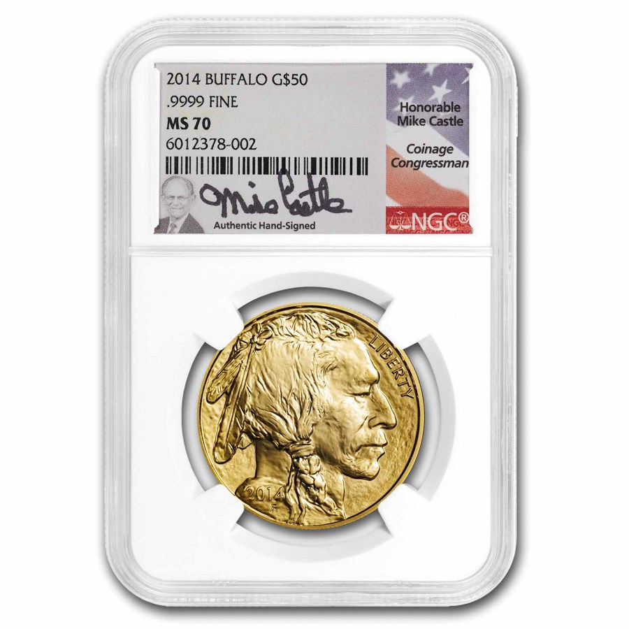 2014 1 oz Gold Buffalo MS-70 NGC (Mike Castle)