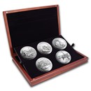 2014 5-Coin 5 oz Silver ATB Set (Elegant Display Box)