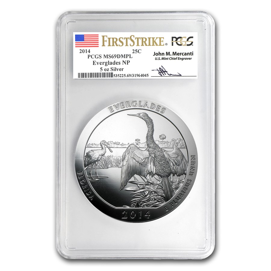 Buy 2014 5 oz Silver ATB Everglades MS-69 DMPL PCGS (FS, Mercanti) | APMEX