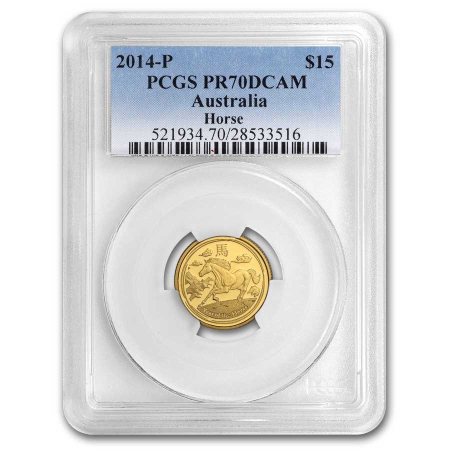 2014 Australia 1/10 oz Gold Lunar Horse PR-70 PCGS DCAM