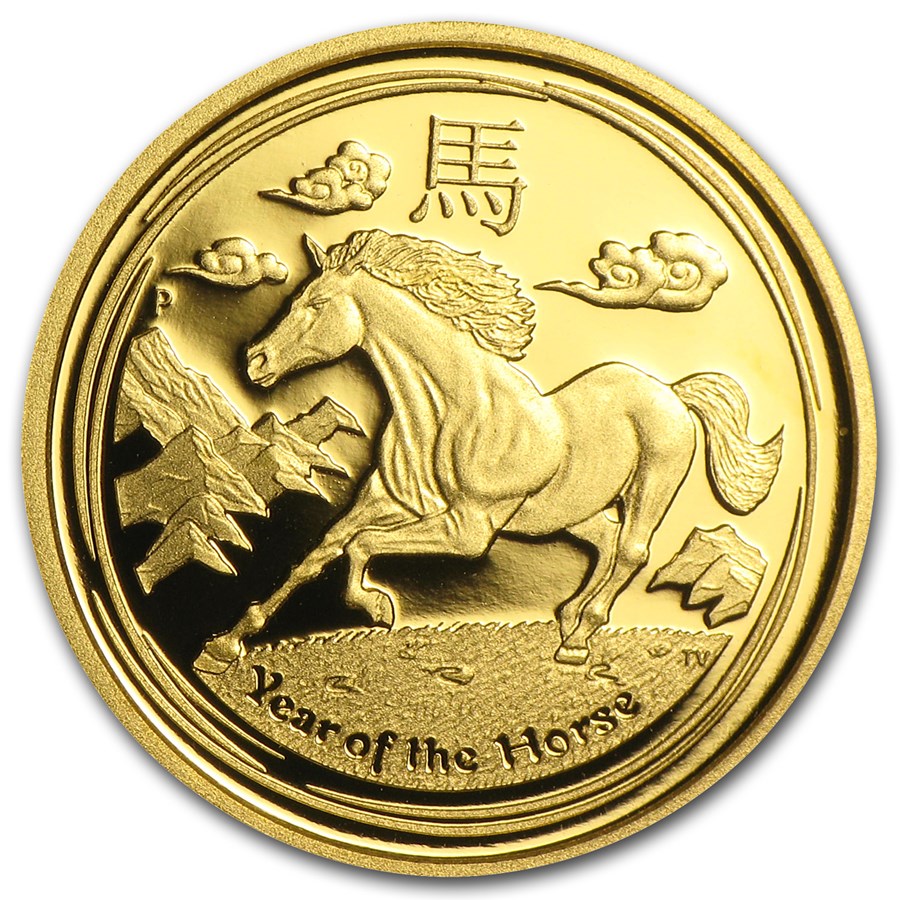 2014 Australia 1/10 oz Gold Lunar Horse Proof (SII)