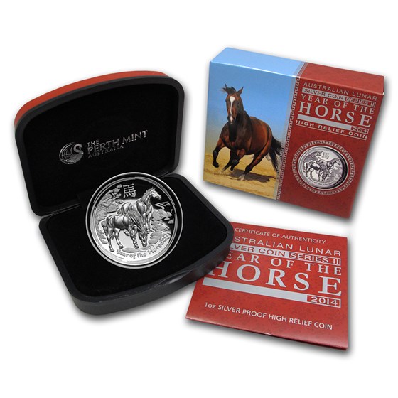 Buy 2014 Australia 1 oz Silver Lunar Horse Proof (High Relief) | APMEX