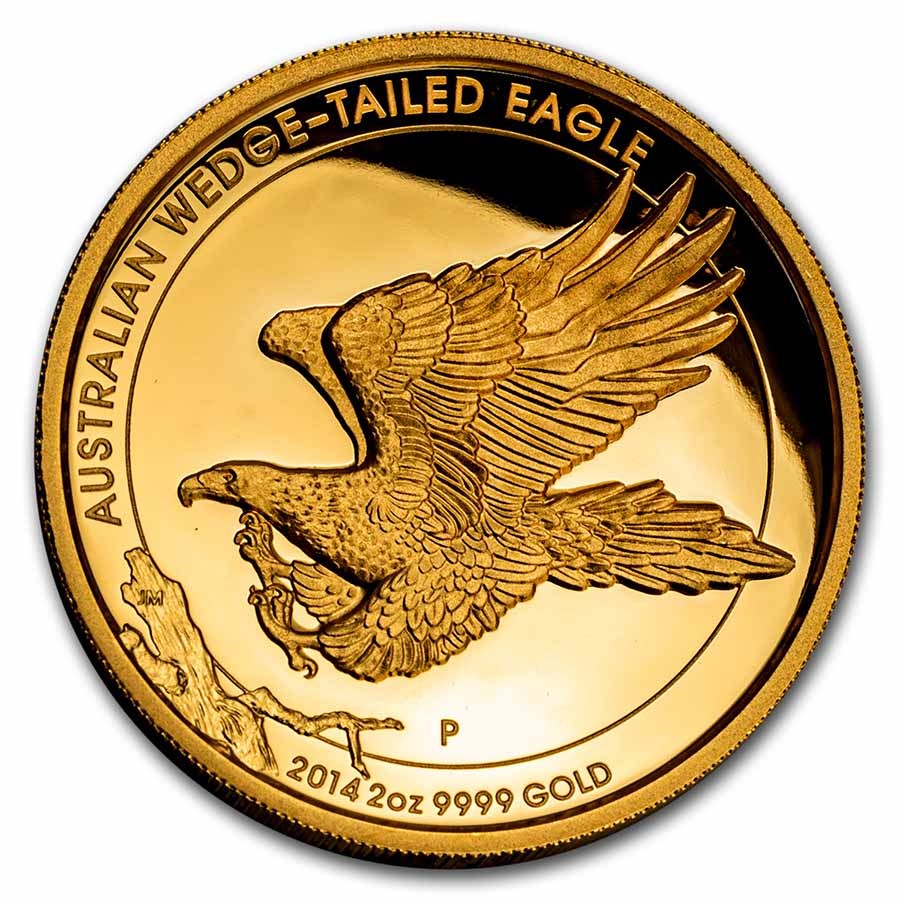2014 Australia 2 oz Gold Proof Wedge Tailed Eagle HR (Box & COA)