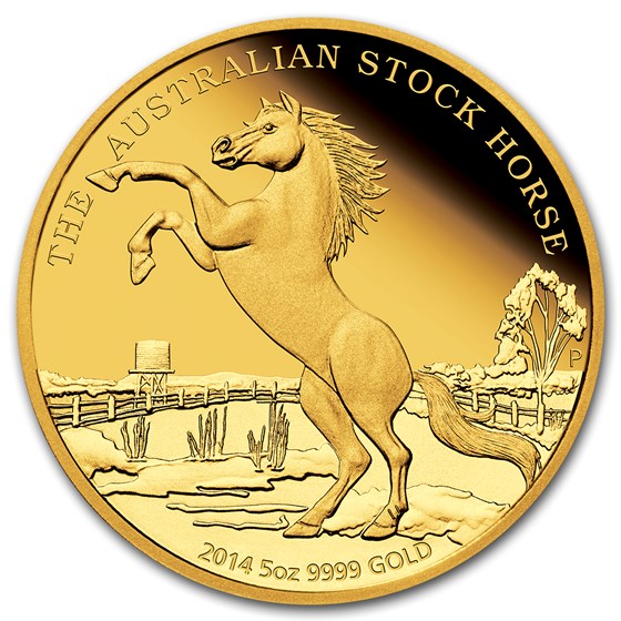 Buy 2014 Australia 5 Oz Proof Gold Stock Horse 