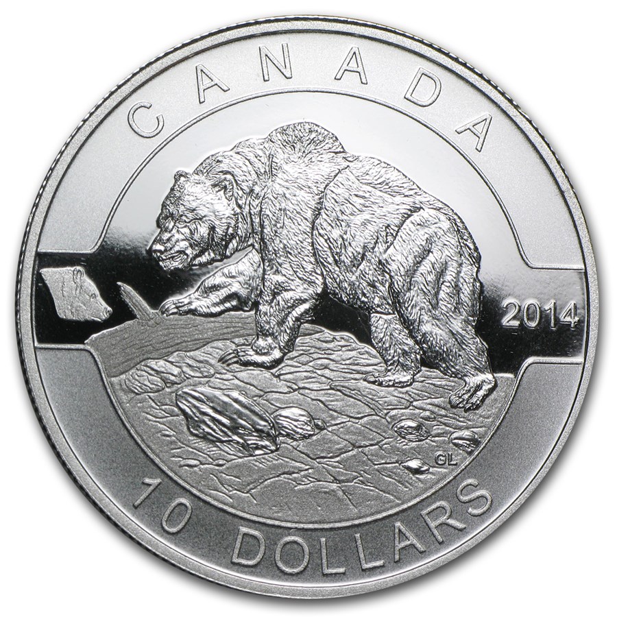 Buy 2014 Canada 1/2 oz Silver $10 Grizzly Bear (w/Box & COA) | APMEX