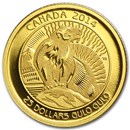 2014 Canada 1/4 oz Proof Gold $25 Untamed Canada Wolverine