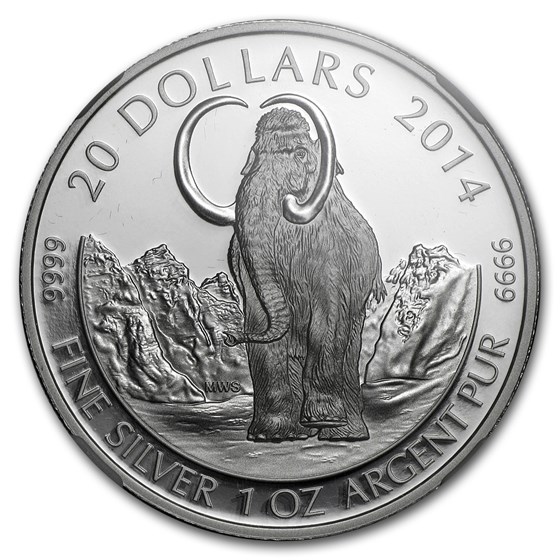 Buy 2014 Canada 1 oz Proof Silver $20 The Woolly Mammoth PF-69 NGC | APMEX