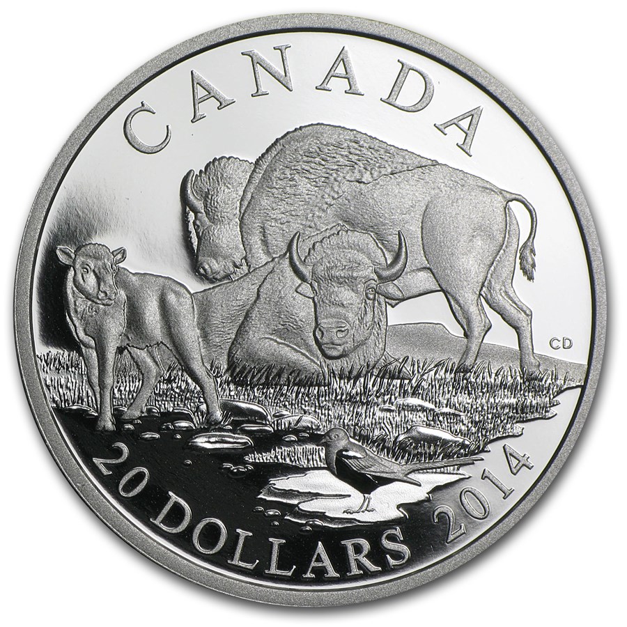 Buy 2014 Canada 1 Oz Silver Bison A Family At Rest Proof 