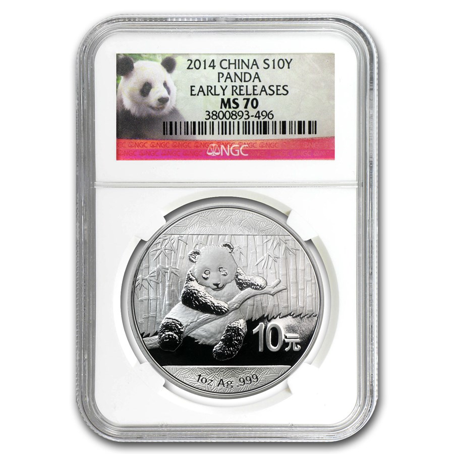 2014 China 1 oz Silver Panda MS-70 NGC (Early Releases)