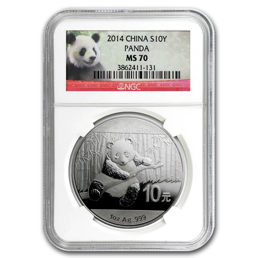 2014 China 1 oz Silver Panda MS-70 NGC