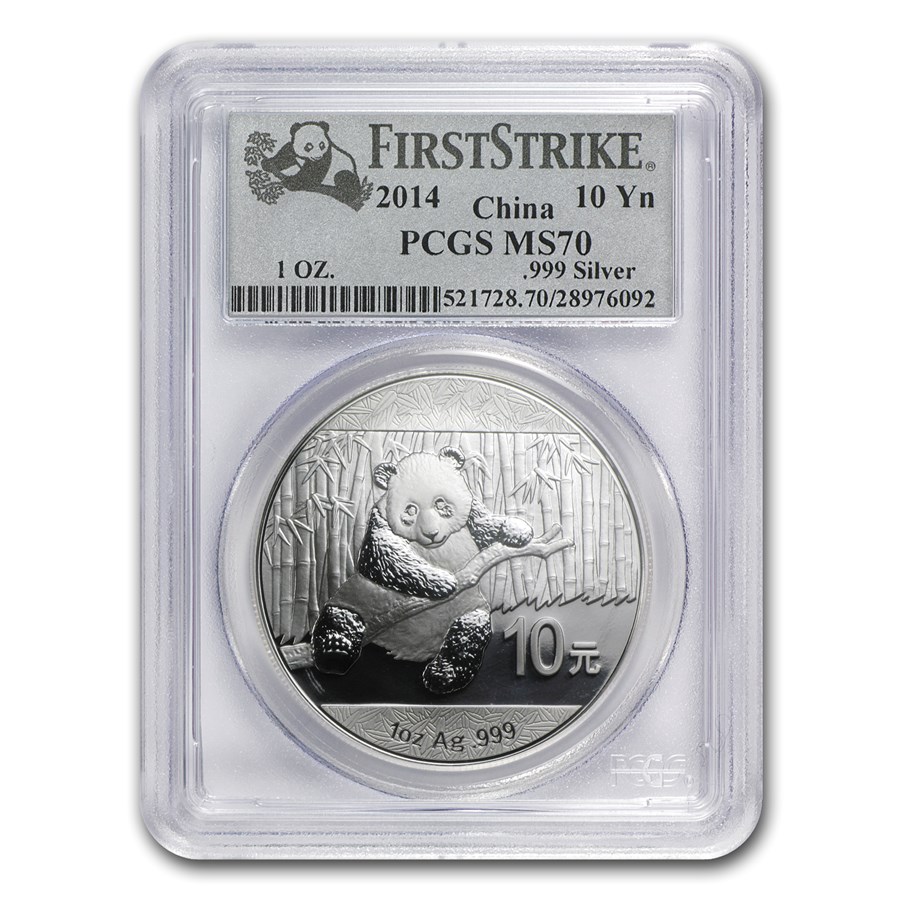 2014 China 1 oz Silver Panda MS-70 PCGS (FirstStrike®)