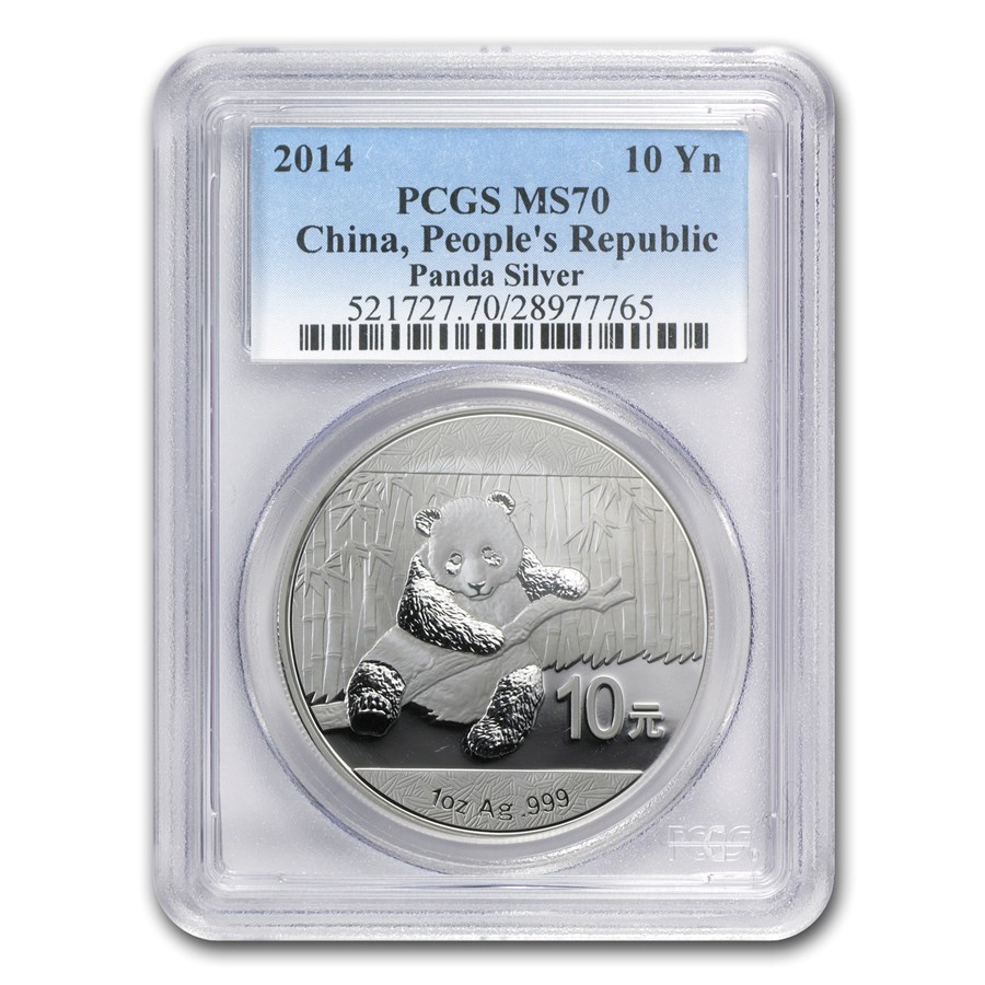 2014 China 1 oz Silver Panda MS-70 PCGS