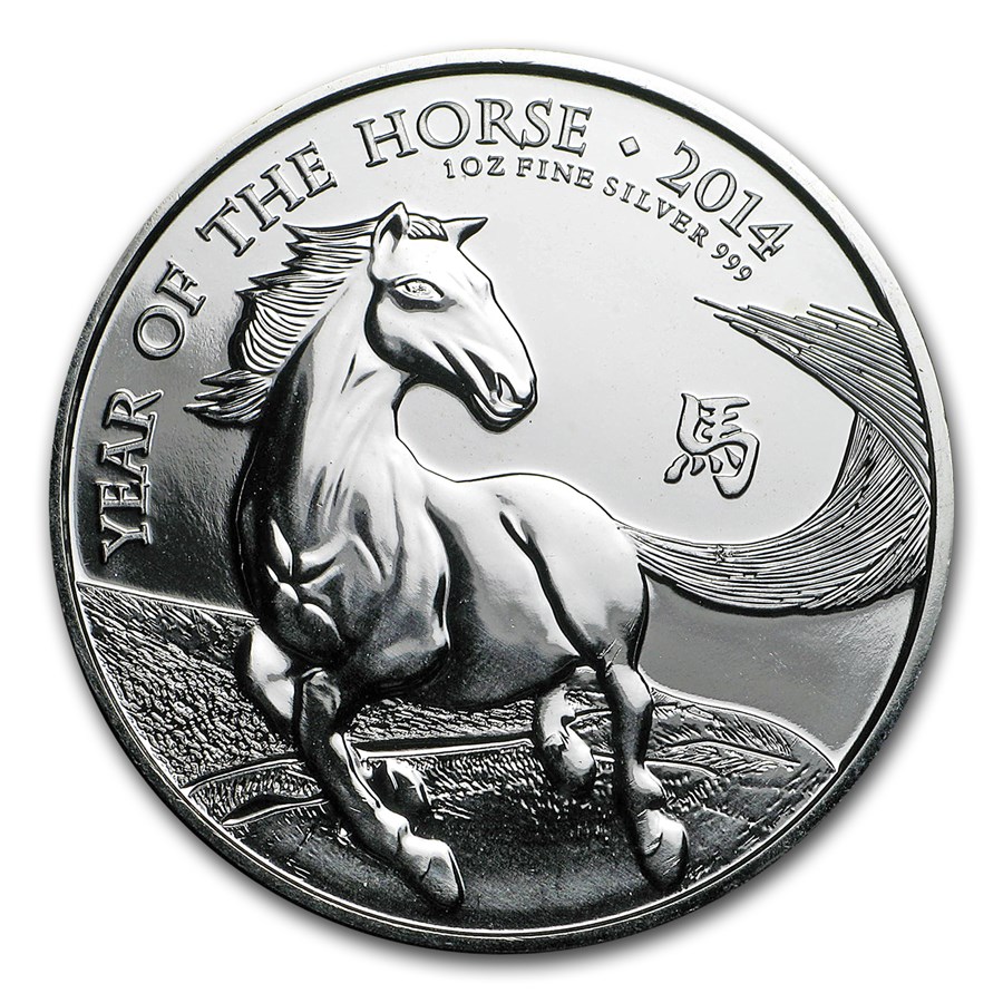 2014 Great Britain 1 oz Silver Year of the Horse BU