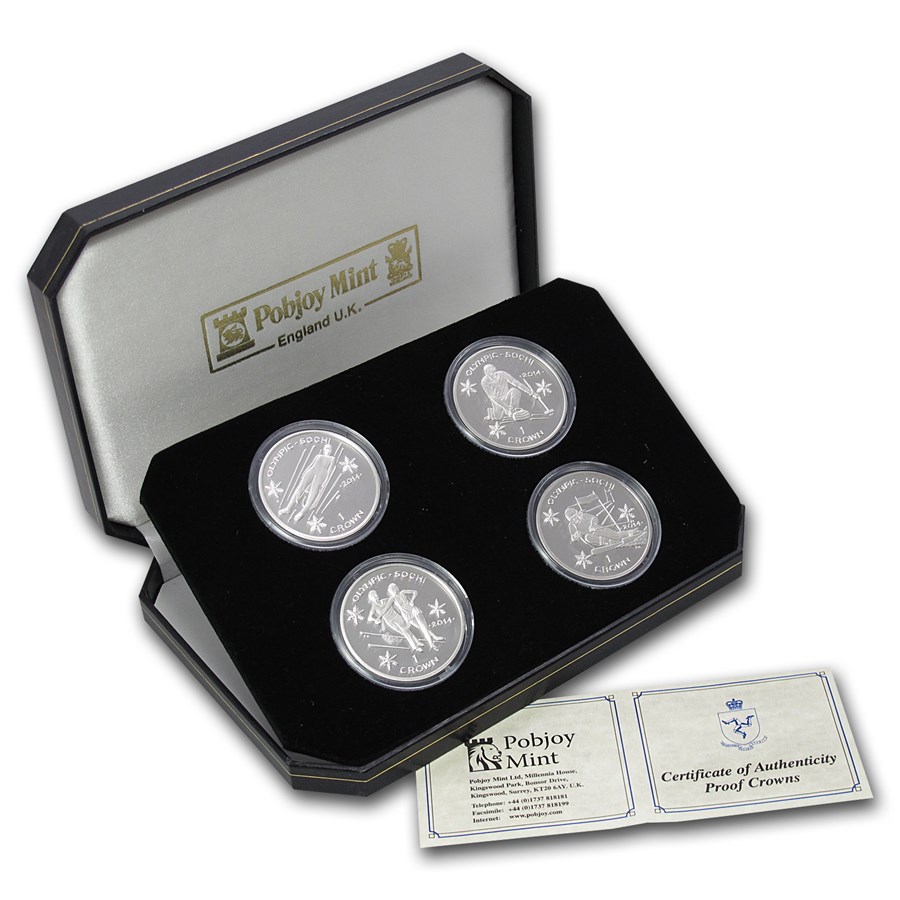 Buy 2014 Isle of Man 4-Coin Silver Crown Sochi Olympics Set | APMEX