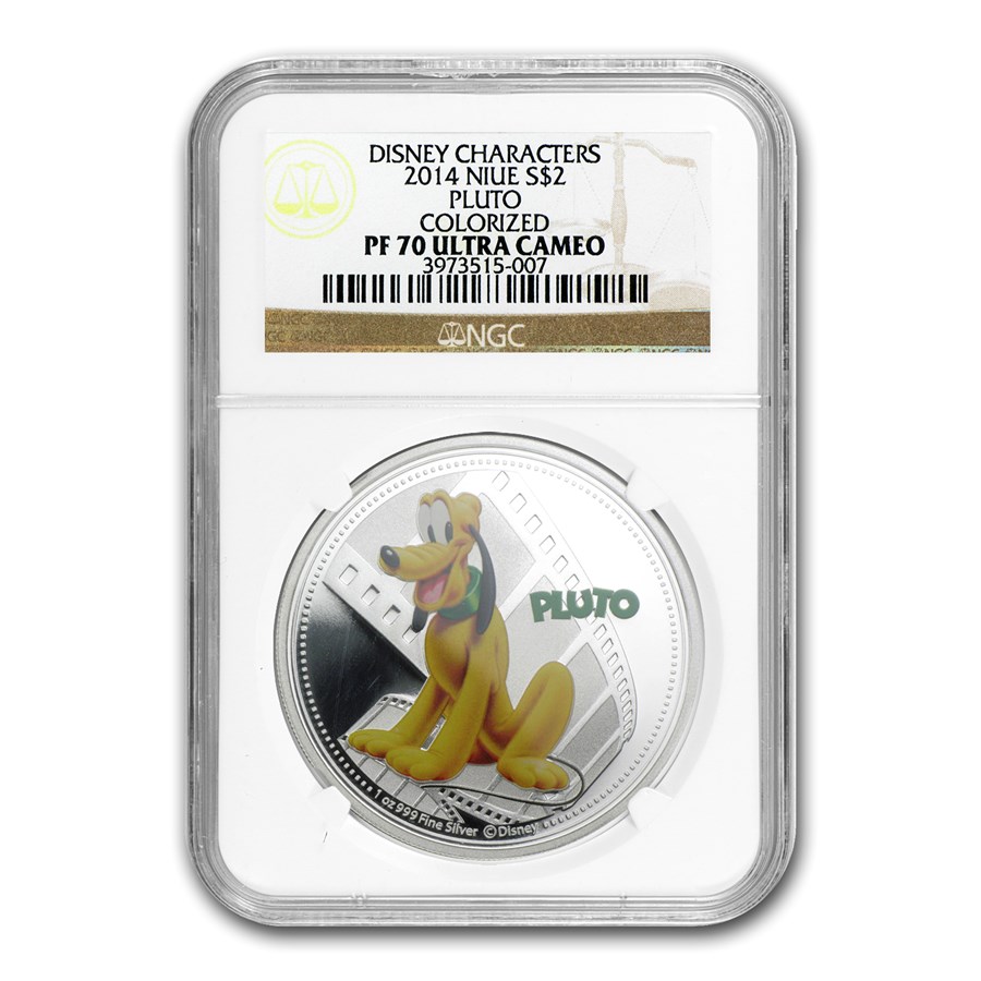 2014 Niue 1 oz Silver $2 Disney Pluto PF-70 NGC