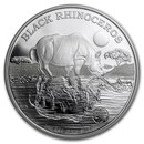 2014 Niue 1 oz Silver Black Rhinoceros Proof