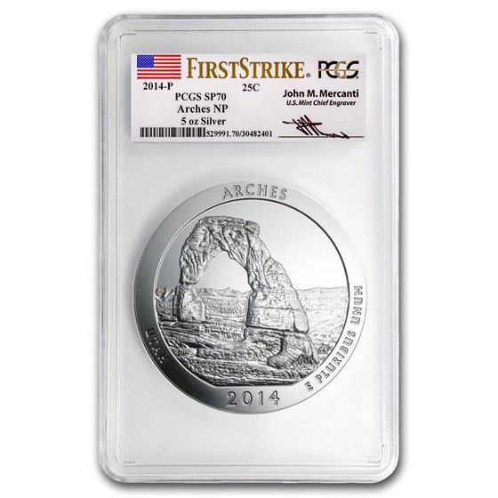 Buy 2014-P 5-Coin 5 oz Silver ATB Set SP-70 PCGS (FS, Mercanti) | APMEX