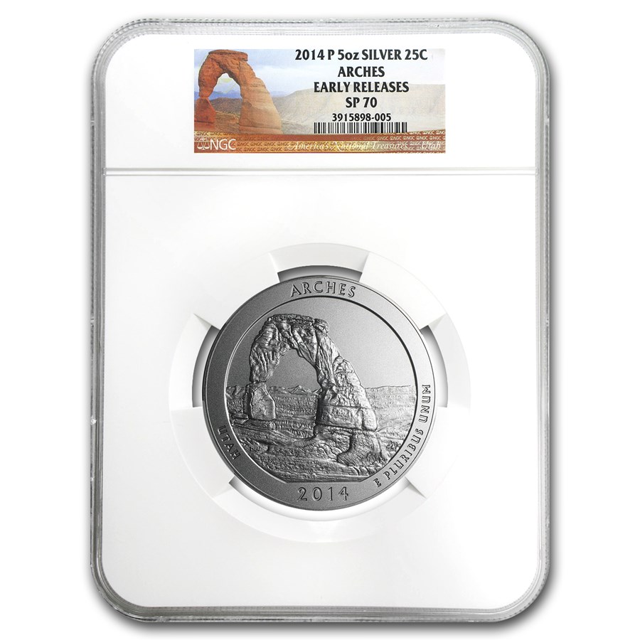 2014-P 5 oz Silver ATB Arches SP-70 NGC (Early Release)