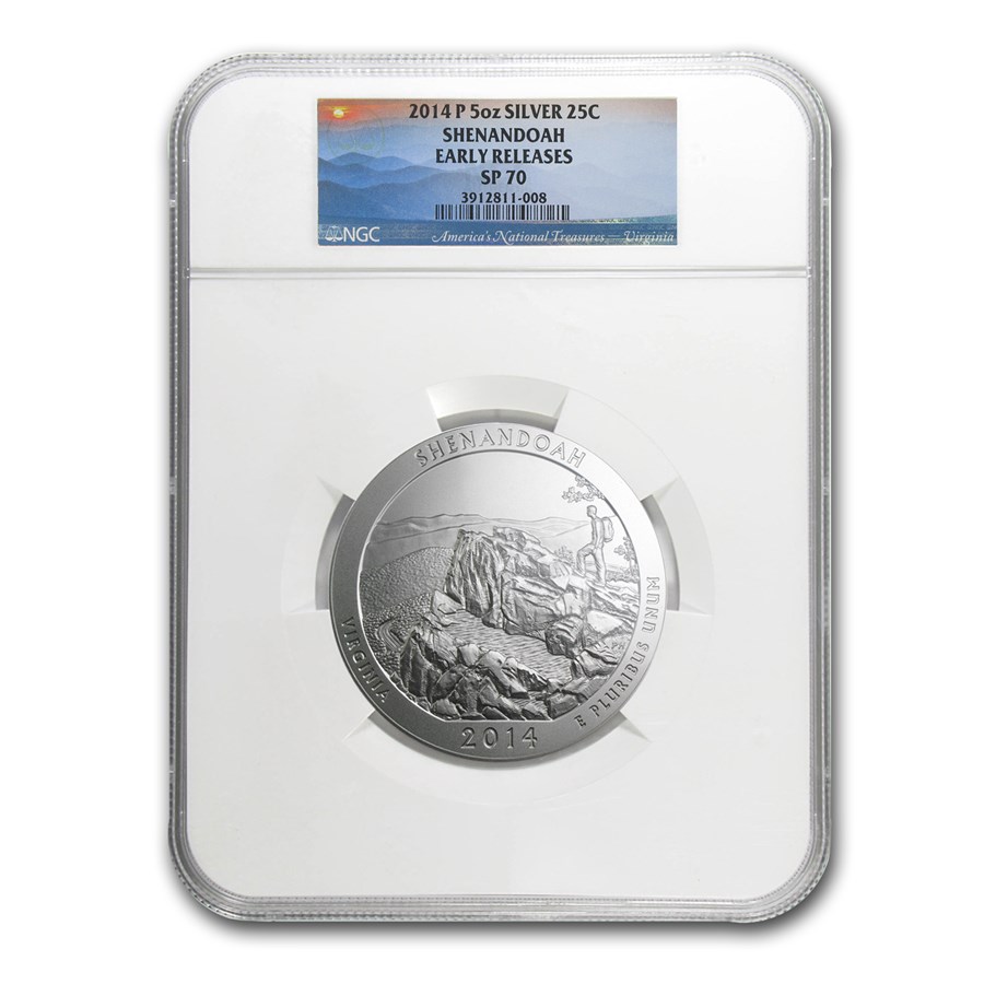 2014-P 5 oz Silver ATB Shenandoah SP-70 NGC (Early Release)