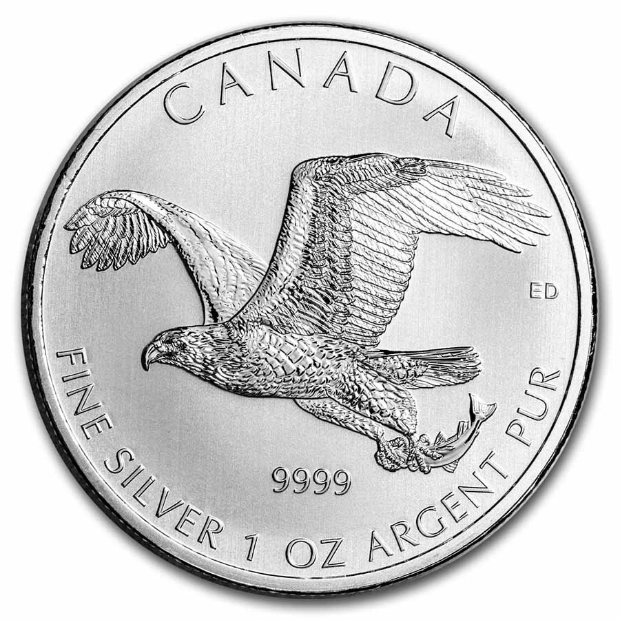 2014 RCM 1 oz Silver Birds of Prey Series Bald Eagle (Spotted)