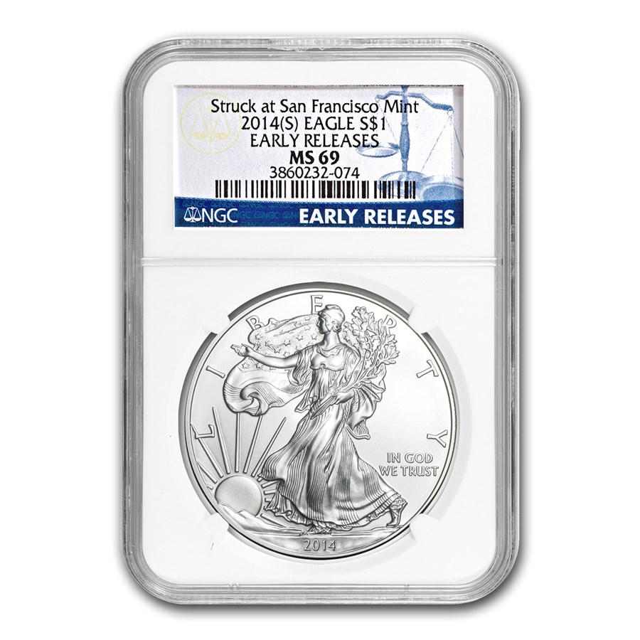 2014 (S) American Silver Eagle MS-69 NGC (Early Releases)