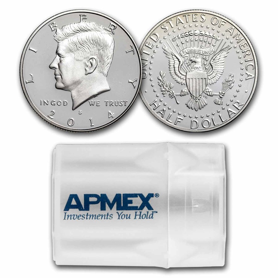 2014-S Silver Kennedy Half Dollar 20-Coin Roll Proof