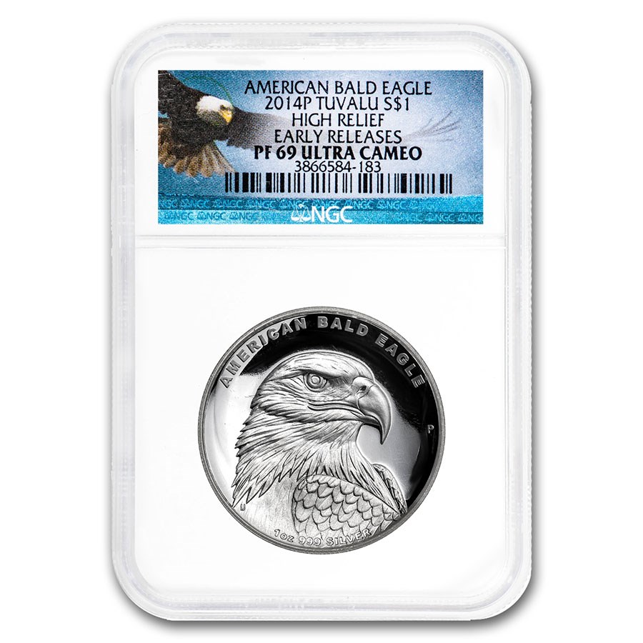 Buy 2014 Tuvalu 1 oz Silver Bald Eagle PR-69 NGC (HR, Early Release ...