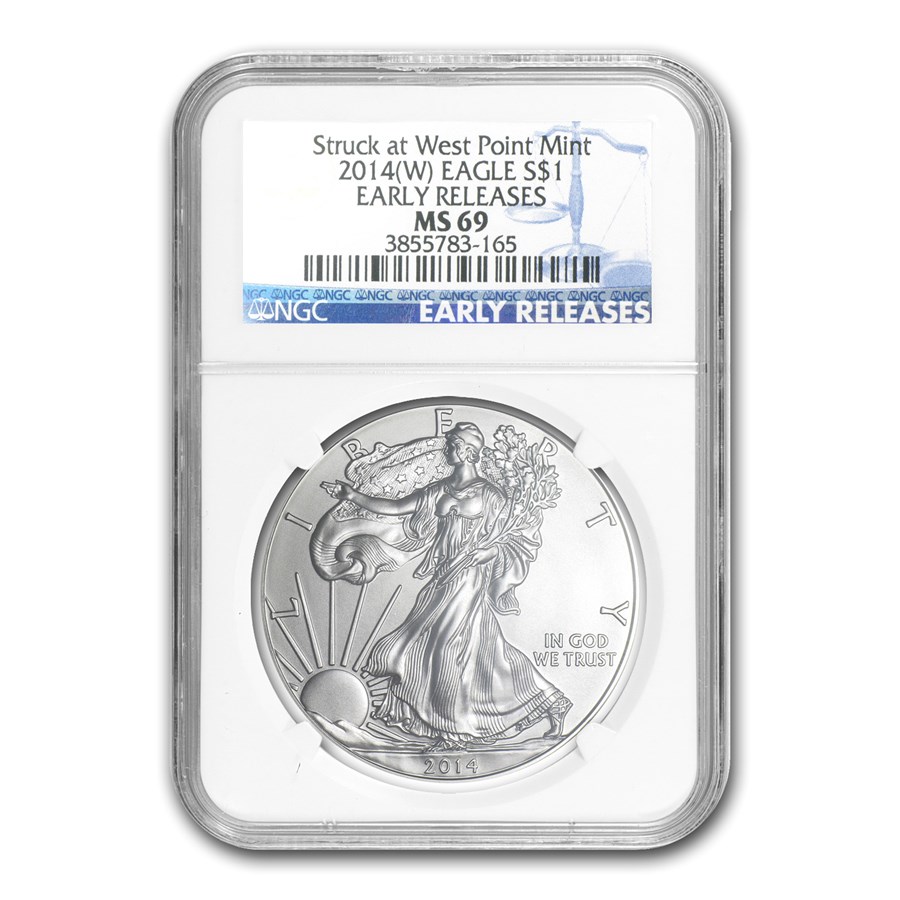 2014 (W) American Silver Eagle MS-69 NGC (Early Releases)