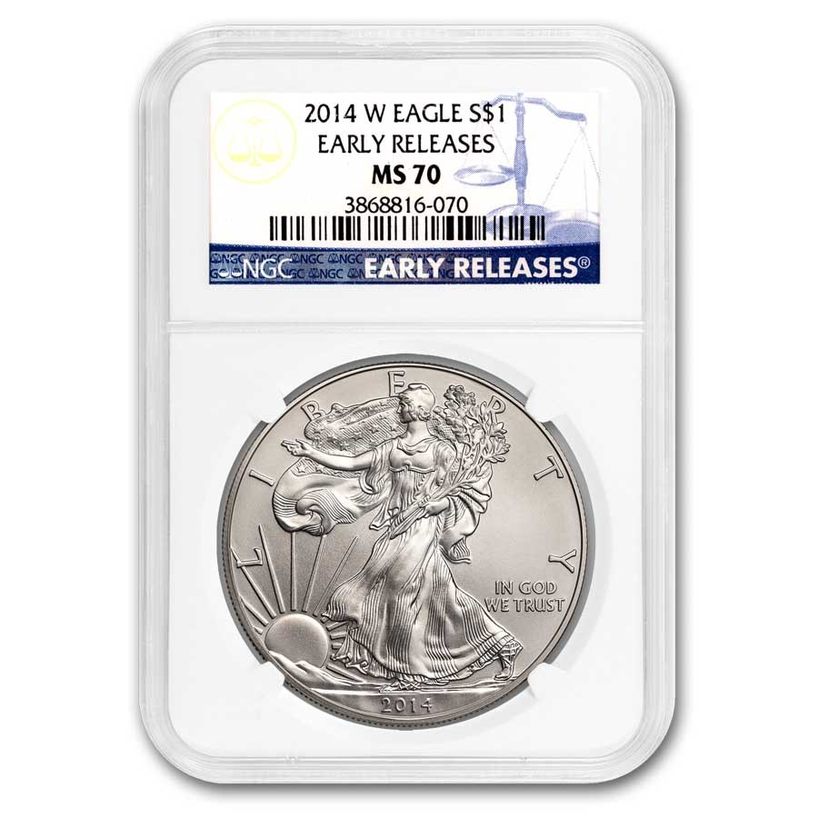 2014-W Burnished Silver Eagle MS-70 NGC