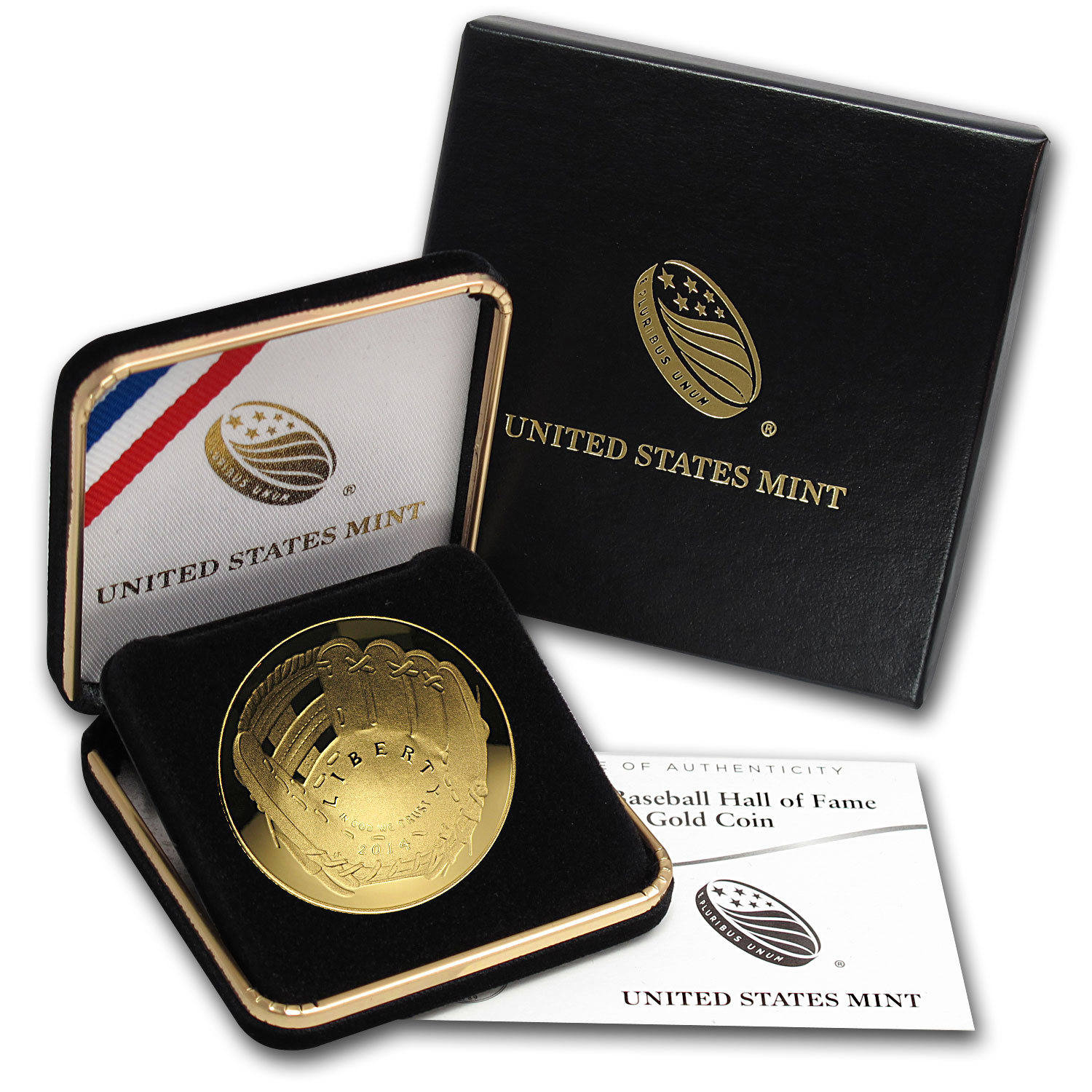 Buy 2014-W Gold $5 Commem Baseball HOF Proof (w/Box & COA) | APMEX